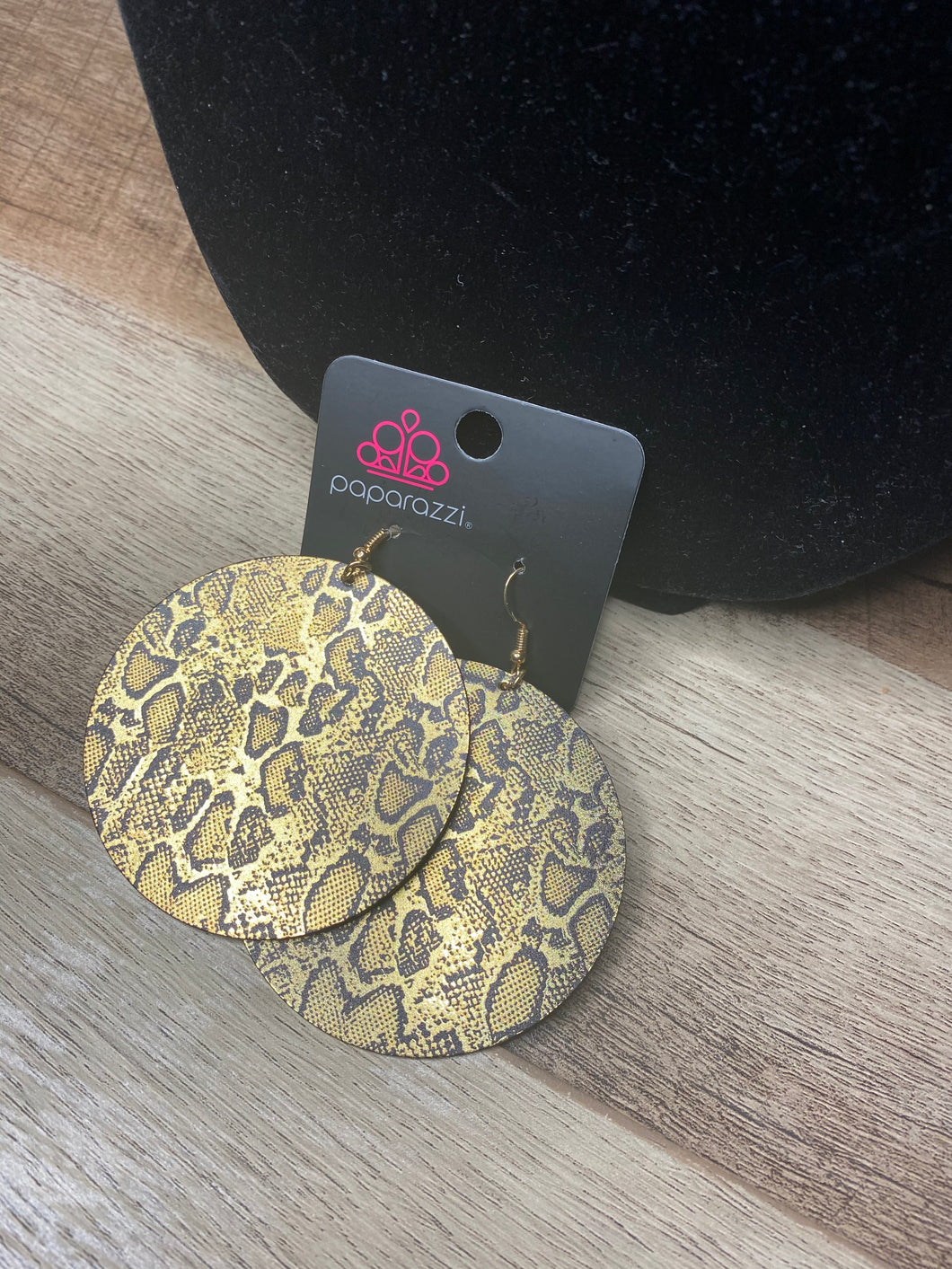 Disk Animal Print Earring