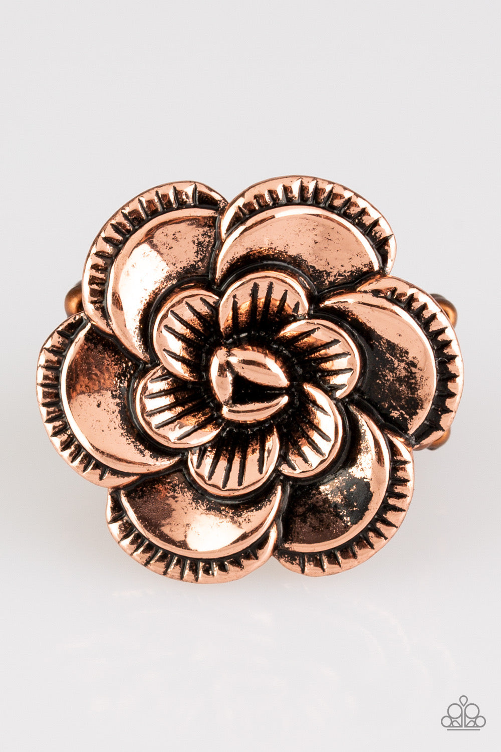 Flower copper ring